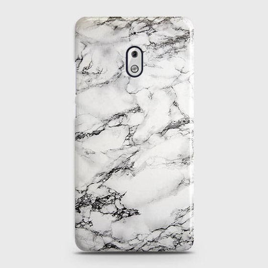 Nokia 2.1 Cover - Matte Finish - Trendy Mysterious White Marble Printed Hard Case with Life Time Colors Guarantee