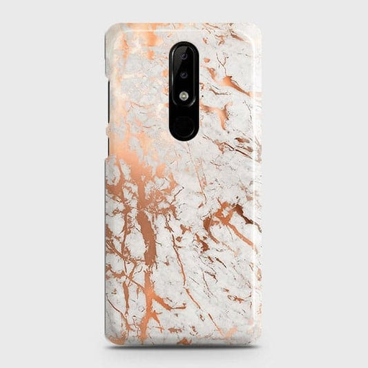 Nokia 3.1 Plus Cover - In Chic Rose Gold Chrome Style Printed Hard Case with Life Time Colors Guarantee