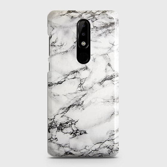 Nokia 3.1 Plus Cover - Matte Finish - Trendy Mysterious White Marble Printed Hard Case with Life Time Colors Guarantee