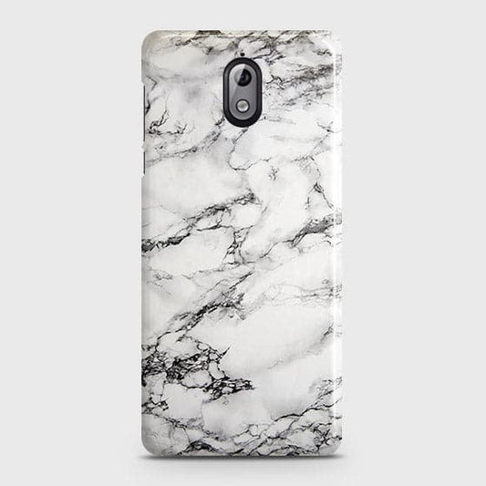 Nokia 3.1 Cover - Matte Finish - Trendy Mysterious White Marble Printed Hard Case with Life Time Colors Guarantee