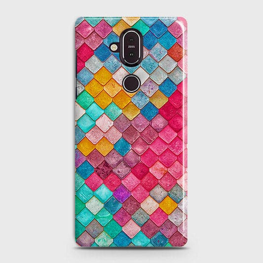 Nokia 8.1 Cover - Chic Colorful Mermaid Printed Hard Case with Life Time Colors Guarantee