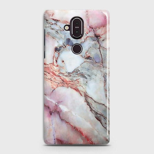 Nokia 8.1 Cover - Violet Sky Marble Trendy Printed Hard Case with Life Time Colors Guarantee