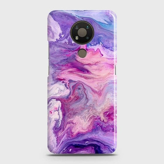 Nokia 3.4 Cover - Chic Blue Liquid Marble Printed Hard Case with Life Time Colors Guarantee