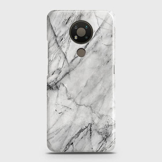 Nokia 3.4 Cover - Matte Finish - Trendy White Marble Printed Hard Case with Life Time Colors Guarantee