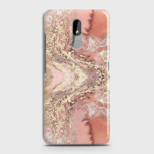 Nokia 3.2 Cover - Trendy Chic Rose Gold Marble Printed Hard Case with Life Time Colors Guarantee
