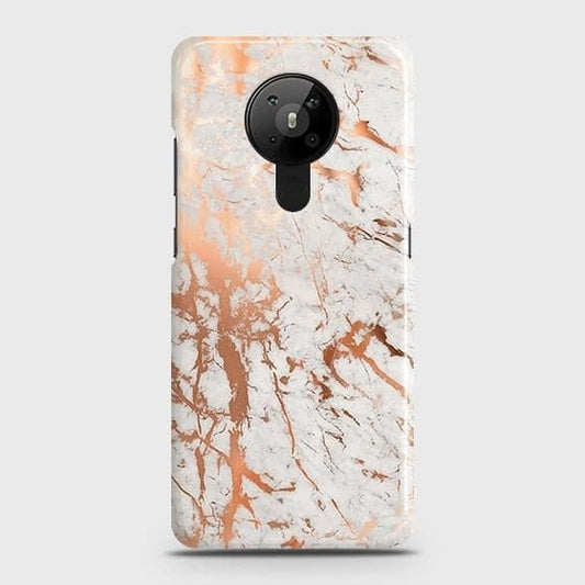 Nokia 5.3 Cover - In Chic Rose Gold Chrome Style Printed Hard Case with Life Time Colors Guarantee