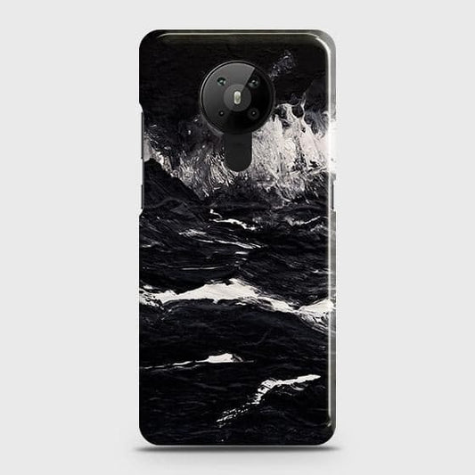 Nokia 5.3 Cover - Black Ocean Marble Trendy Printed Hard Case with Life Time Colors Guarantee
