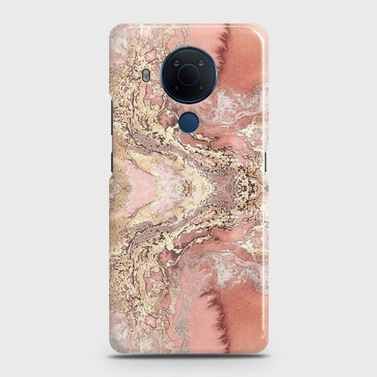 Nokia 5.4 Cover - Trendy Chic Rose Gold Marble Printed Hard Case with Life Time Colors Guarantee