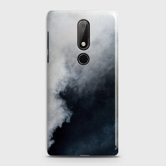 Nokia 6.1 Plus Cover - Matte Finish - Trendy Misty White and Black Marble Printed Hard Case with Life Time Colors Guarantee ( Fast Delivery )