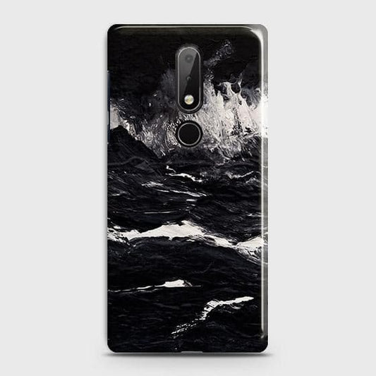 Nokia 6.1 Plus Cover - Black Ocean Marble Trendy Printed Hard Case with Life Time Colors Guarantee ( fast Delivery )