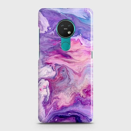 Nokia 6.2 Cover - Chic Blue Liquid Marble Printed Hard Case with Life Time Colors Guarantee