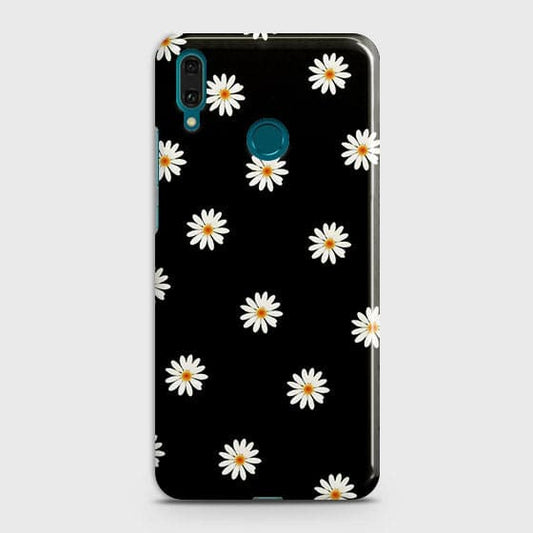 Huawei Nova 3i / P Smart Plus Cover - Matte Finish - White Bloom Flowers with Black Background Printed Hard Case with Life Time Colors Guarantee