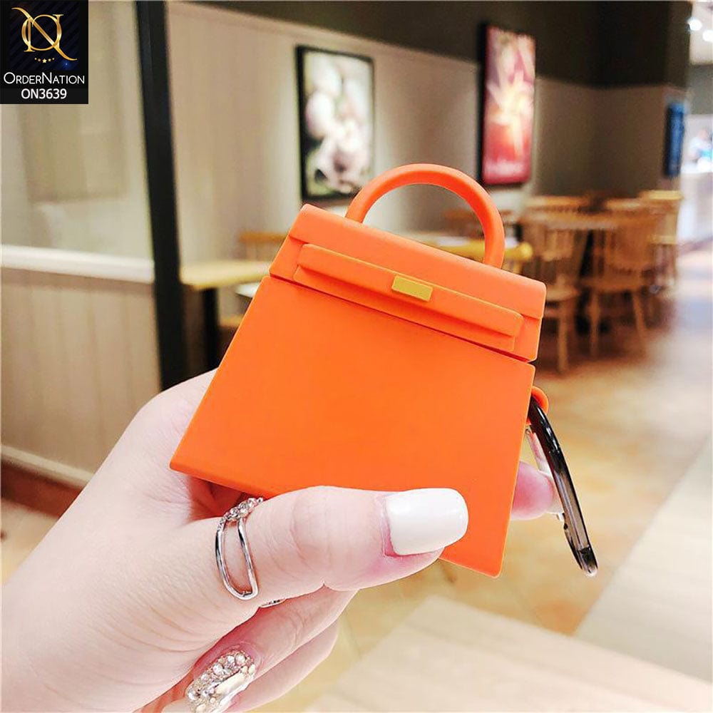 Apple Airpods 3rd Gen 2021 Cover - Orange - New Girlish Handbag Soft Silicone Airpods Case