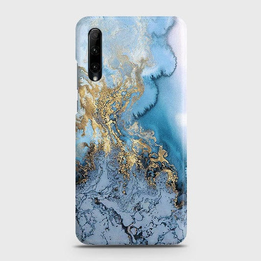 Honor 30i Cover - Matte Finish - Trendy Golden & Blue Ocean Marble Printed Hard Case with Life Time Colors Guarantee