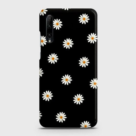 Honor 30i Cover - Matte Finish - White Bloom Flowers with Black Background Printed Hard Case with Life Time Colors Guarantee