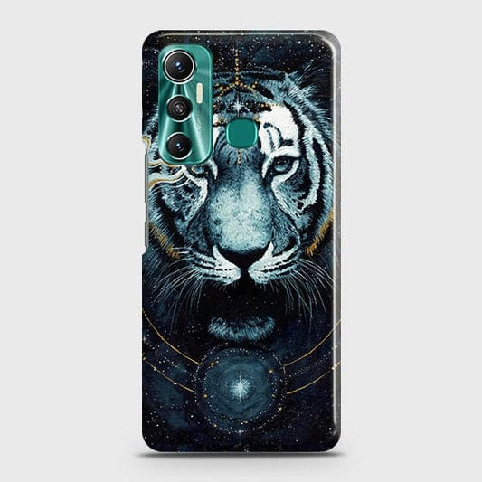 Infinix Hot 11 Cover - Vintage Galaxy Tiger Printed Hard Case with Life Time Colors Guarantee ( Fast Delivery )
