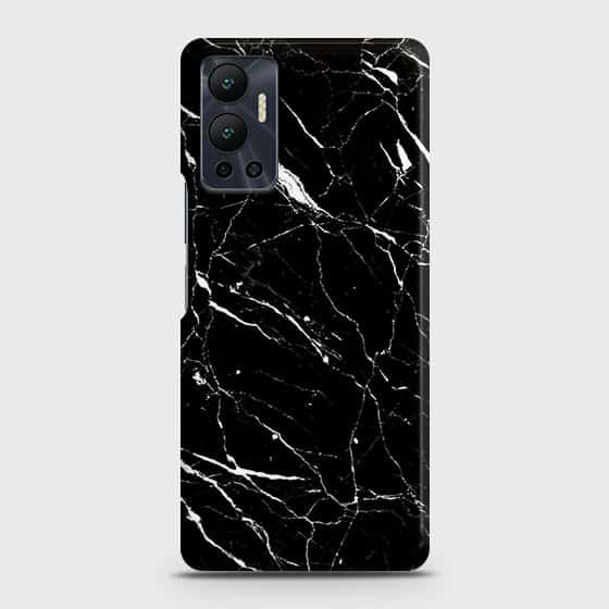 Infinix Hot 12 Cover - Trendy Black Marble Printed Hard Case with Life Time Colors Guarantee
