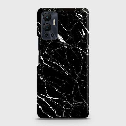 Infinix Hot 12 Cover - Trendy Black Marble Printed Hard Case with Life Time Colors Guarantee