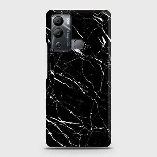Infinix Hot 12i Cover - Trendy Black Marble Printed Hard Case with Life Time Colors Guarantee