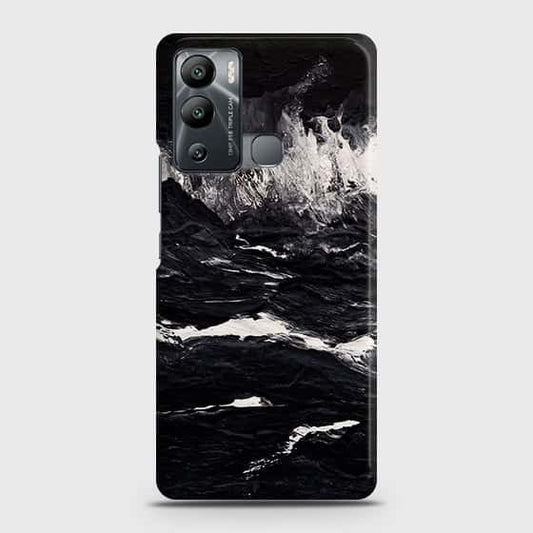 Infinix Hot 12i Cover - Black Ocean Marble Trendy Printed Hard Case with Life Time Colors Guarantee