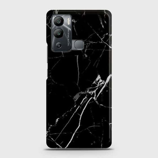 Infinix Hot 12i Cover - Black Modern Classic Marble Printed Hard Case with Life Time Colors Guarantee