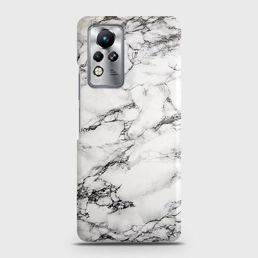 Infinix Note 11 Cover - Trendy White Floor Marble Printed Hard Case with Life Time Colors Guarantee