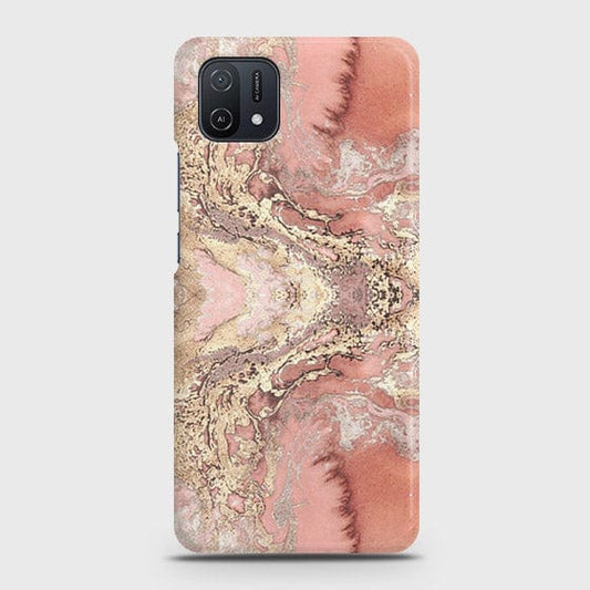 Oppo A16K Cover - Trendy Chic Rose Gold Marble Printed Hard Case with Life Time Colors Guarantee