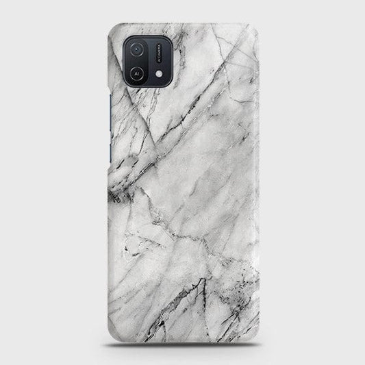 Oppo A16K Cover - Trendy White Marble Printed Hard Case with Life Time Colors Guarantee