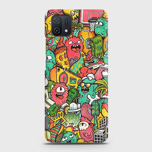 Oppo A16K Cover - Candy Colors Trendy Sticker Collage Printed Hard Case with Life Time Colors Guarantee