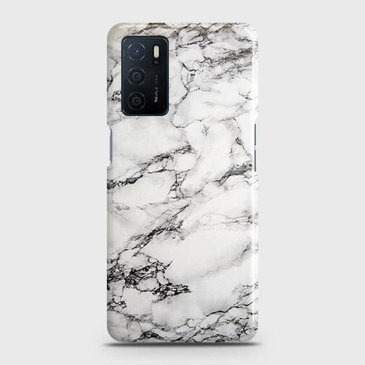 Oppo A55 5G Cover - Matte Finish - Trendy White Floor Marble Printed Hard Case with Life Time Colors Guarantee ( Fast Delivery )