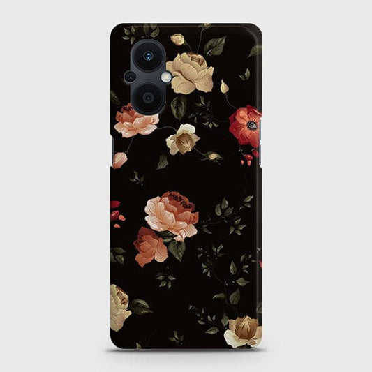 Oppo F21 Pro 5G Cover - Matte Finish - Dark Rose Vintage Flowers Printed Hard Case with Life Time Colors Guarantee
