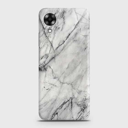 Oppo A17k Cover - Trendy White Marble Printed Hard Case with Life Time Colors Guarantee