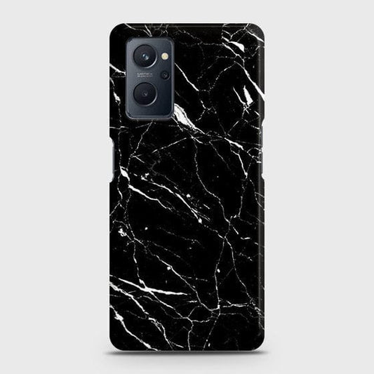 Realme 9i Cover - Trendy Black Marble Printed Hard Case with Life Time Colors Guarantee