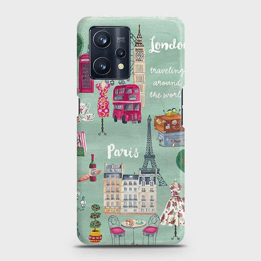 Realme 9 4G Cover - Matte Finish - London, Paris, New York Modern Printed Hard Case with Life Time Colors Guarantee