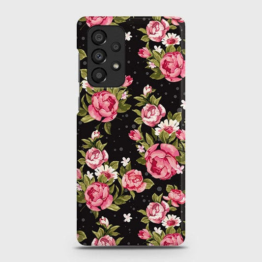 Samsung Galaxy A73 5G Cover - Trendy Pink Rose Vintage Flowers Printed Hard Case with Life Time Colors Guarantee