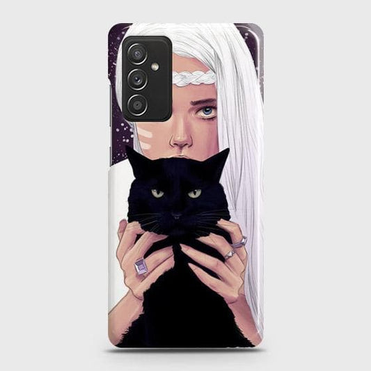 Samsung Galaxy M52 5G Cover - Trendy Wild Black Cat Printed Hard Case with Life Time Colors Guarantee