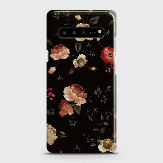 Samsung Galaxy S10 5G Cover - Matte Finish - Dark Rose Vintage Flowers Printed Hard Case with Life Time Colors Guarantee
