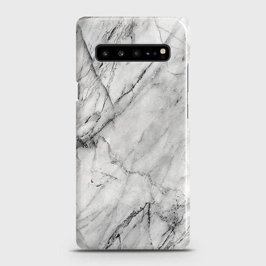 Samsung Galaxy S10 5G Cover - Matte Finish - Trendy White Marble Printed Hard Case with Life Time Colors Guarantee