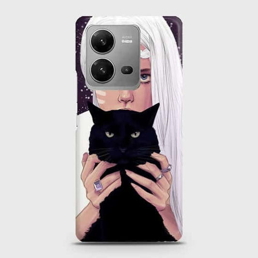 Vivo V25e Cover - Trendy Wild Black Cat Printed Hard Case with Life Time Colors Guarantee (Fast Delivery)(FS)