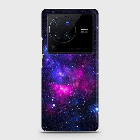 Vivo X80 Cover - Dark Galaxy Stars Modern Printed Hard Case with Life Time Colors Guarantee