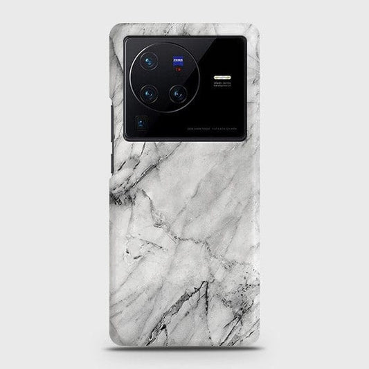 Vivo X80 Cover - Matte Finish - Trendy White Marble Printed Hard Case with Life Time Colors Guarantee