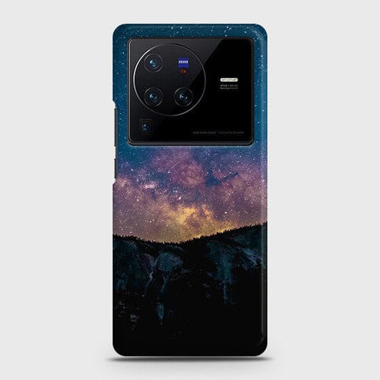Vivo X80 Cover - Matte Finish - Embrace Dark Galaxy  Trendy Printed Hard Case with Life Time Colors Guarantee