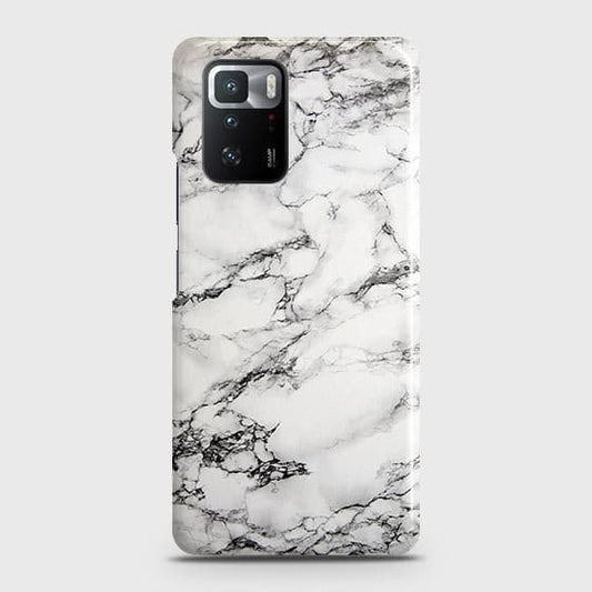 Xiaomi Poco X3 GT Cover - Matte Finish - Trendy White Floor Marble Printed Hard Case with Life Time Colors Guarantee