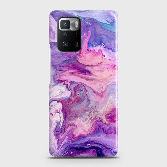 Xiaomi Poco X3 GT Cover - Chic Blue Liquid Marble Printed Hard Case with Life Time Colors Guarantee