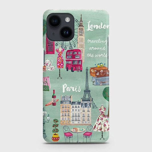 iPhone 14 Plus Cover - Matte Finish - London, Paris, New York ModernPrinted Hard Case with Life Time Colors Guarantee