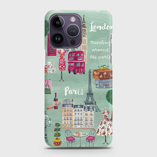 iPhone 14 Pro Cover - Matte Finish - London, Paris, New York ModernPrinted Hard Case with Life Time Colors Guarantee