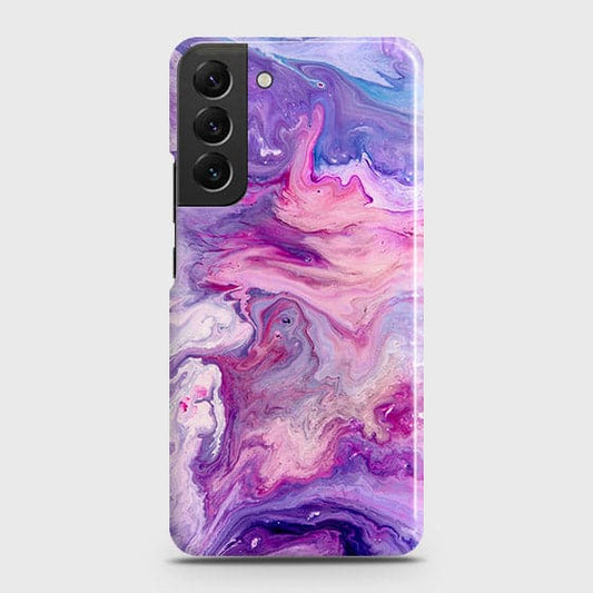 Samsung Galaxy S22 Plus 5G Cover - Chic Blue Liquid Marble Printed Hard Case with Life Time Colors Guarantee