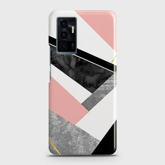 Vivo V23e Cover - Matte Finish - Geometric Luxe Marble Trendy Printed Hard Case with Life Time Colors Guarantee