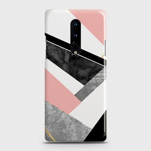 OnePlus 8 4G Cover - Matte Finish - Geometric Luxe Marble Trendy Printed Hard Case with Life Time Colors Guarantee