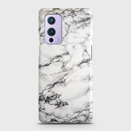 OnePlus 9 Cover - Matte Finish - Trendy Mysterious White Marble Printed Hard Case with Life Time Colors Guarantee